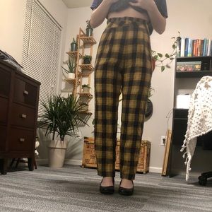 Yellow plaid pants